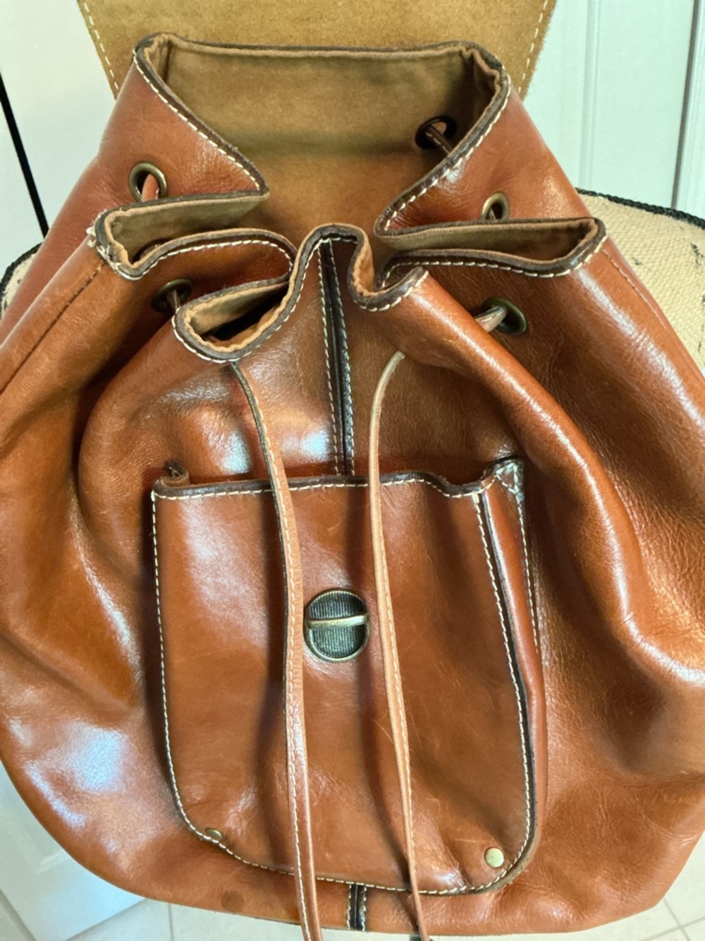 Patricia Nash Brown Leather Backpack - Picture 3 of 8
